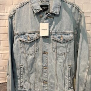 NEW with Tags! Men's F21 Denim Trucker Jacket SM Medium Denim
